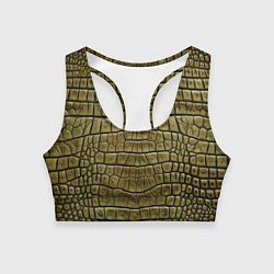 Топик спортивный женский Текстура кожи крокодила, цвет: 3D-принт