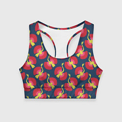 Топик спортивный женский Тропические птицы, цвет: 3D-принт