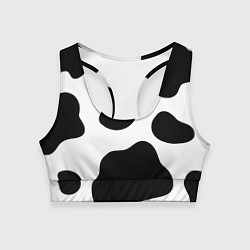 Топик спортивный женский Принт - пятна коровы, цвет: 3D-принт