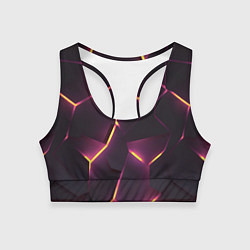 Топик спортивный женский Пурпурные неоновые плиты, цвет: 3D-принт