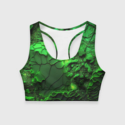 Топик спортивный женский Объемная зеленая текстура, цвет: 3D-принт
