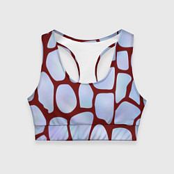 Топик спортивный женский Клеточная ткань, цвет: 3D-принт