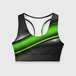 Топик спортивный женский Зеленая объемная полосы, цвет: 3D-принт