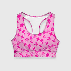 Топик спортивный женский Барби паттерн розовый, цвет: 3D-принт