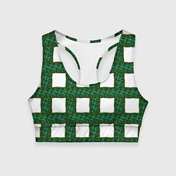 Топик спортивный женский Зеленые змейки, цвет: 3D-принт