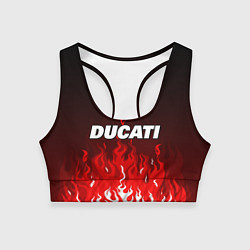 Женский спортивный топ Ducati- красное пламя