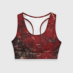 Топик спортивный женский Текстура - Red on black, цвет: 3D-принт