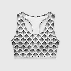 Топик спортивный женский Ромбы из черных треугольников, цвет: 3D-принт