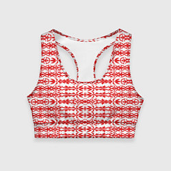 Топик спортивный женский Красно-белый батик, цвет: 3D-принт
