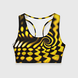 Женский спортивный топ Желтая футболка с воронкой
