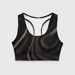 Топик спортивный женский Черный абстрактный узор, цвет: 3D-принт