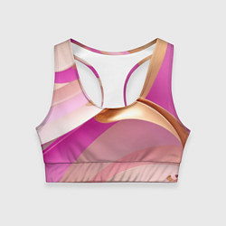 Женский спортивный топ Розовый с золотом абстрактный фон