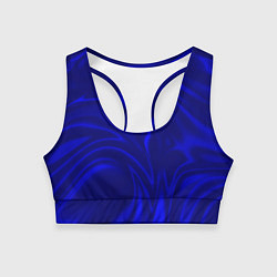 Топик спортивный женский Имитация синий шёлк, цвет: 3D-принт