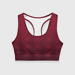 Топик спортивный женский Изысканный красный узорчатый, цвет: 3D-принт