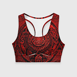 Топик спортивный женский Скандинавский орнамент викингов, цвет: 3D-принт