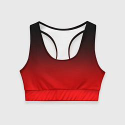 Топик спортивный женский Градиент: от черного до ярко-красного, цвет: 3D-принт