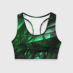 Топик спортивный женский Green abstract, цвет: 3D-принт