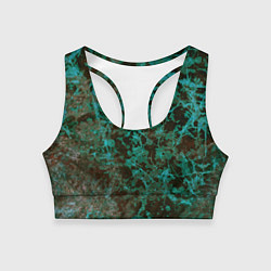 Топик спортивный женский Абстракция - водоросли, цвет: 3D-принт