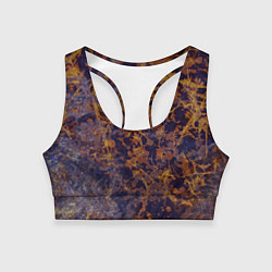 Топик спортивный женский Абстракция - анютины глазки, цвет: 3D-принт