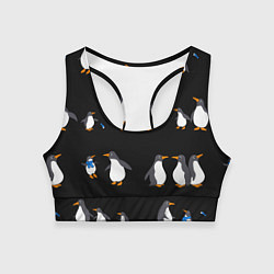 Топик спортивный женский Веселая семья пингвинов, цвет: 3D-принт