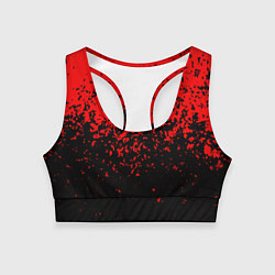 Топик спортивный женский Красно-чёрный переход, цвет: 3D-принт