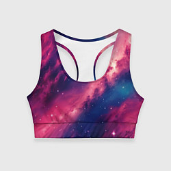 Топик спортивный женский Галактика в розовом цвете, цвет: 3D-принт