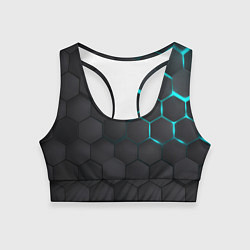 Топик спортивный женский Чёрный фон соты, цвет: 3D-принт
