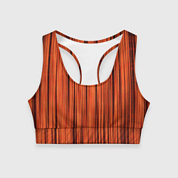 Топик спортивный женский Абстрактные полосы красно-оранжевый, цвет: 3D-принт