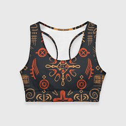 Топик спортивный женский Орнамент в славянском стиле, цвет: 3D-принт
