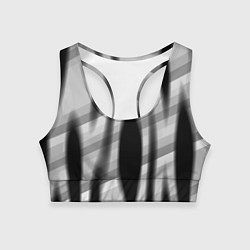 Топик спортивный женский Черные размытые овалы и полосы, цвет: 3D-принт