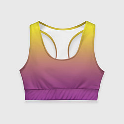 Топик спортивный женский Желто-фиолетовый градиент, цвет: 3D-принт