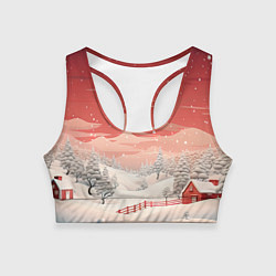 Топик спортивный женский Завораживающий зимний пейзаж, цвет: 3D-принт