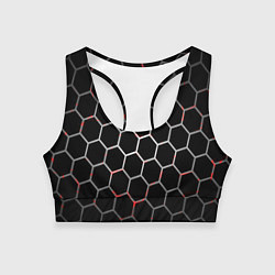 Топик спортивный женский Шестиугольник пчелиный улей, цвет: 3D-принт