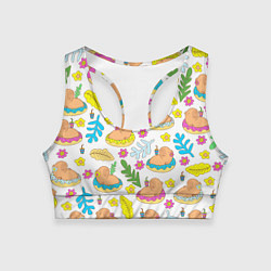 Женский спортивный топ Капибары на отдыхе