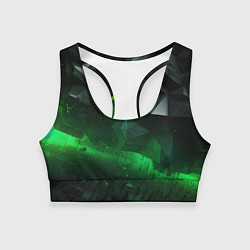 Женский спортивный топ Асимметрия зеленого узора