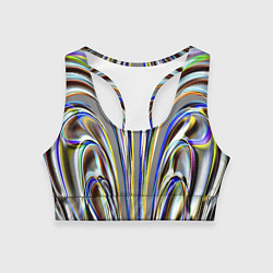 Топик спортивный женский Струйчатый перламутровый узор, цвет: 3D-принт