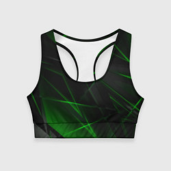 Топик спортивный женский Зелёные узоры текстура, цвет: 3D-принт