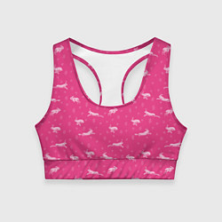 Топик спортивный женский Розовые зайцы, цвет: 3D-принт