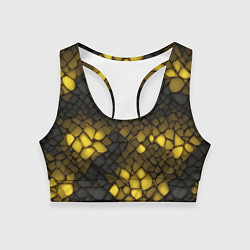 Женский спортивный топ Жёлтый трескающийся камень