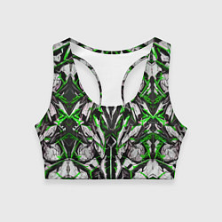 Топик спортивный женский Зелёная кибернетическая броня, цвет: 3D-принт