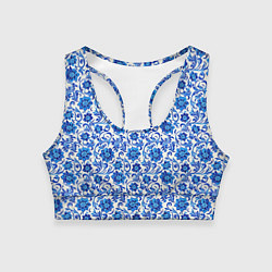 Женский спортивный топ Гжель классика