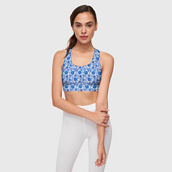 Топик спортивный женский Гжель классика, цвет: 3D-принт — фото 2