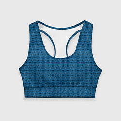 Топик спортивный женский Тёмно-синий узоры, цвет: 3D-принт