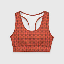 Топик спортивный женский Геометричные полосы коралловый, цвет: 3D-принт