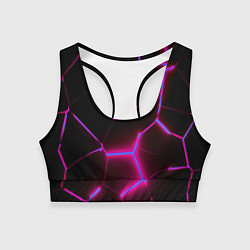 Топик спортивный женский Неоновые плиты, цвет: 3D-принт