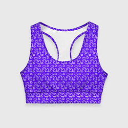 Топик спортивный женский Паттерн маленькие сердечки фиолетовый, цвет: 3D-принт