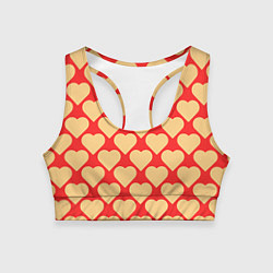 Топик спортивный женский Охристые сердца, цвет: 3D-принт