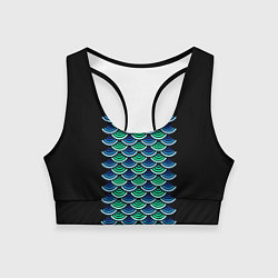 Топик спортивный женский Чешуя морского чудовища, цвет: 3D-принт