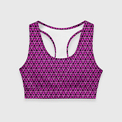 Топик спортивный женский Розовые и чёрные треугольники, цвет: 3D-принт