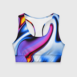 Топик спортивный женский Яркая цветная волна, цвет: 3D-принт